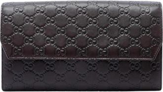 Gucci Pre-owned Embossed Leather Clutch - Dames - Vintage Accessoires - Bruin - ONE Size - Leer - Vintage