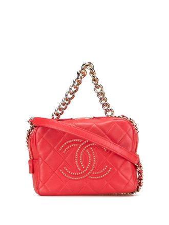 Chanel 2019 Quilted Lambskin Studded Beauty Begins Camera Bag satchel - women - Lambskin - One Size - Red