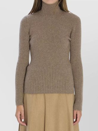 Max Mara ribbed wool cashmere turtleneck jumper