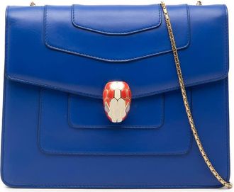 Bulgari Pre-owned Bvlgari Small Leather Square Serpenti Forever Chain Crossbody MM E14 37505