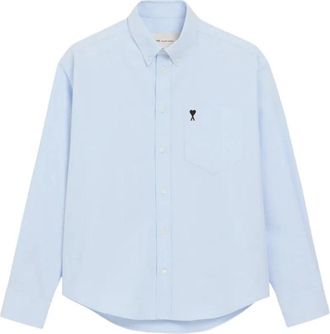 Ami Boxy Long Sleeve Shirt - Heren - Casual Overhemden - Blauw - 3XL - Katoen - Overhemden