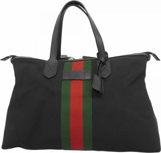 Gucci Black Canvas Tote Bag (Pre-Owned)