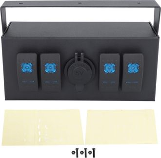 OEM Adecuado Para Paneles De Interruptores Basculantes Con Volt&iacute;metro Led, Caja Multifuncional Impermeable De 4 Posiciones, Cargador Usb Doble, Carga R&aacute;pi