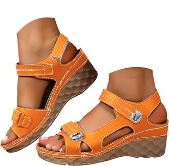 Generic Strappy Sandals for Women Dressy Summer 2026 Womens Open Toe Platform Orthopedic Sandal with Arch Support Casual Low Wedges Comfortable Walking Beach 