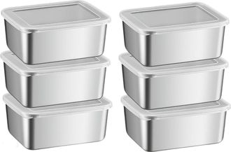 OEM Bo&icirc;te Conservation - Acier Inoxydable 304 - 650 Ml - Hermetique - Pour Frigo Cuisine Bureau Plein Air - Lot De 6