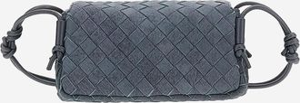 Bottega Veneta Womens Suede Clutch Grey Bags