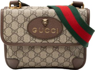 Gucci Pre-owned Gucci Small GG Supreme Web Neo Vintage Double Flap Messenger Bag Unisex BPBVUY193YLM8DE5