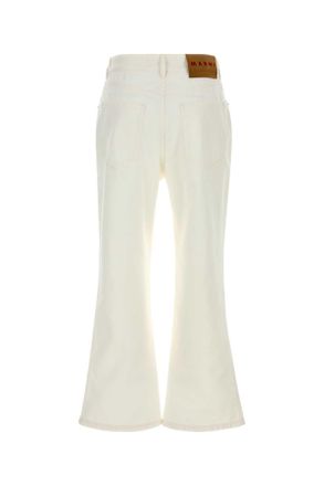 Marni Womens White Denim Jeans Naturalwhite Exterior: Cotton Pantaloni Trousers