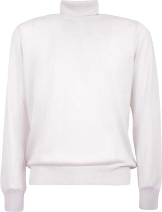 Gran Sasso Truien & Vesten, Heren, Wit, 3Xl, Wol, Ribbed Turtleneck