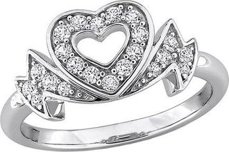 Rina Limor Silver 0.40 Ct. Tw. Created White Sapphire Open Heart Ring