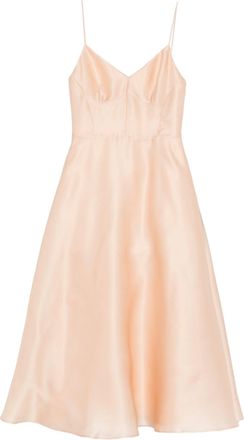 Alberta Ferretti Light Peach Abito Midi Silk Dress