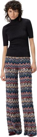 Missoni Mock Neck Sweater With Lam&eacute; Threads in Black at Nordstrom, Size 42 It