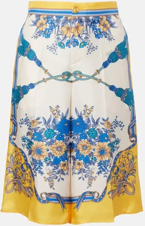 Gucci Floral silk twill Bermuda shorts