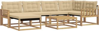 vidaXL Conjunto De Sof&aacute;s De Exterior 7 Uds. Y Beige Vidaxl