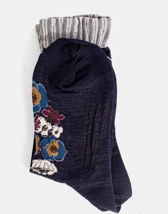 Antipast Multicolor Floral Socks - Navy
