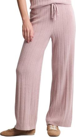 Barefoot Dreams CozyChic Ultra Lite Cable Knit Lounge Pants in Teaberry at Nordstrom, Size X-Small