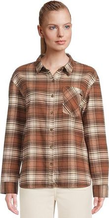 Salty Crew Shore Break Flannel Womens Clothing Rustic Red : XS, Cotton