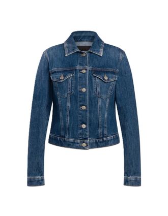 Dondup Fitted Medium Blue Denim Jacket with Button-Down Front
