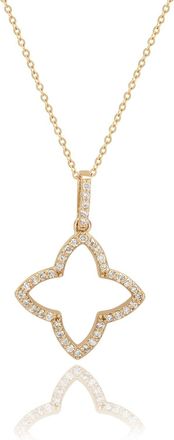 Suzy Levian 14K Rose Gold.30ttw Diamond Clover Pendant