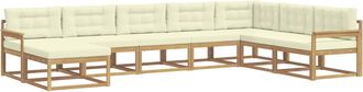 vidaXL Conjunto De Sof&aacute;s De Exterior 8 Uds. Blanco Y Crema Vidaxl