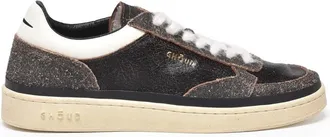 Ghoud Brown Leather Distressed Sneakers