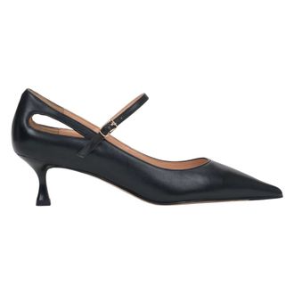 Estro & Luminara Pumps, female, Black, Size: 10 US Low-Heel Leather Shoes with Buckle