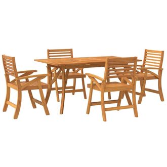 vidaXL Juego De Comedor De Jard&iacute;n 5 Piezas Madera Maciza De Acacia Vidaxl