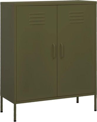 vidaXL Armario de almacenamiento acero verde oliva 80x35x101,5 cm Vidaxl