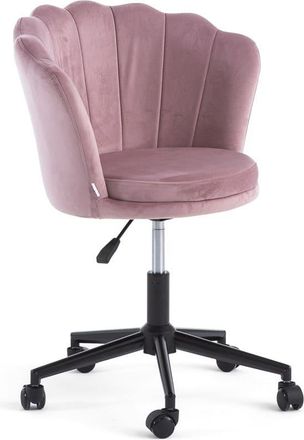 Siediti Fuori e Dentro Silla de escritorio regulable en altura en terciopelo rosa con ruedas