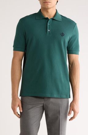 Herno Logo Embroidered Cotton Piqu&eacute; Polo in Bottle Green at Nordstrom, Size 36 Us