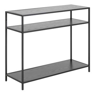 Furniture To Go Seaford Console Table with 2 Shelves in Black