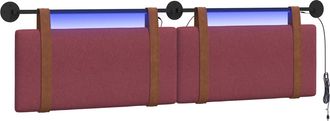 vidaXL Cabecero Colgante Con Luz Led Rojo Vino Pu Antiguo Vidaxl