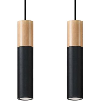 Wonderlamp L&aacute;mpara Colgante Vira Negro, 2 Luces