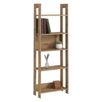 Dmora Estanter&iacute;a Mantello, Biblioteca 5 Estantes, Instalaci&oacute;n Libre, Estructura Vertical, 64x30x180h Cm Roble Marr&oacute;n