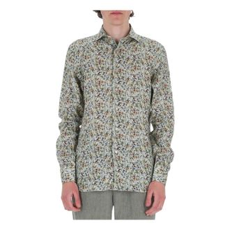 Borriello Lino Flower Shirt - Heren - Casual Overhemden - Veelkleurig - L - Linnen - Overhemden