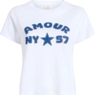 Cinq &agrave; Sept T-shirt Amour 57 con applicazione - Bianco