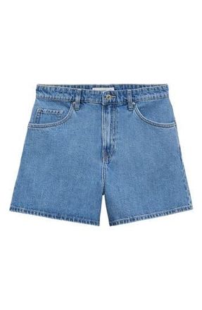 Mango Zoey High Waist Denim Shorts in Medium Blue at Nordstrom Rack, Size 0