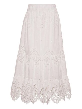 Cara Cara Chase midi skirt - women - Cotton - S - White