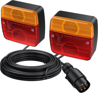 OEM Para 2 Luces De Remolque, Cable De 7,5 M, 7 Pines, 12 V, Resistente Al Agua Ip65, Apto Para Coche, Cami&oacute;n, Caravana, Barco, Furgoneta, Luces Traseras