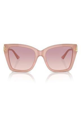Jimmy Choo London 54mm Square Sunglasses in Opal Pink /Brown Gradient Violet at Nordstrom