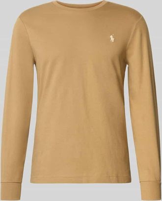 Polo Ralph Lauren Regular Fit Longsleeve mit Logo-Stitching Modell Jersey in Beige, Größe XXL