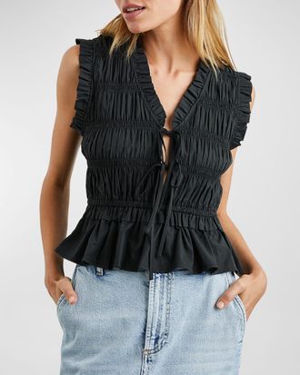 Rails Martine Shirred Peplum Blouse