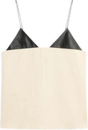 Semicouture Top Francine - Dames - Tops zonder mouwen - Beige - XS - Leer - Tops