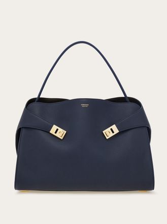 Ferragamo Donna Borsa a spalla Hug soft bicolore (L) Blu