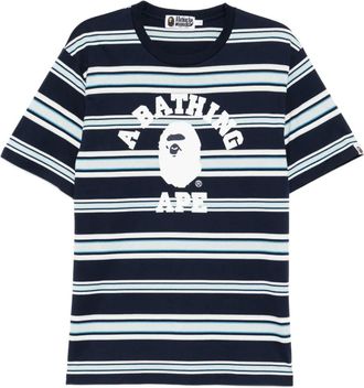 A Bathing Ape T-shirt a righe - Blu