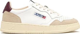 Autry White Low Trainers in Suede and Leather