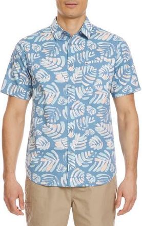 Quiksilver Shades Classic Short Sleeve Button-Up Shirt in Niagara at Nordstrom Rack, Size X-Large