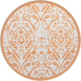 vidaXL Outdoor Carpet ARAKIL Orange and White Ø200 cm PP vidaXL