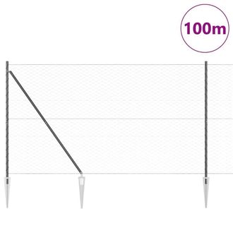 Berkfield Home Hexagon Fence Grey 1.5x100 m Steel