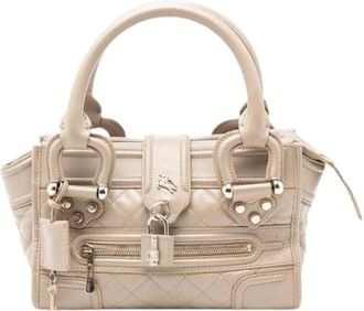 Burberry Pre-owned Handbags, female, Beige, Size: ONE SIZE Pre-owned The Manor Handbag